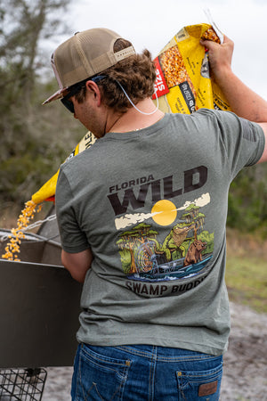 Florida Wild Swamp Buddies Tee – Military Green