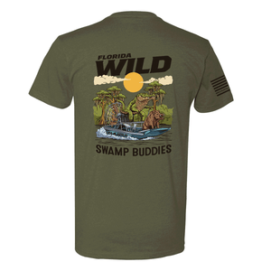 Florida Wild Swamp Buddies Tee – Military Green